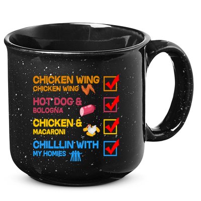 Chicken Wing Hot Dog Macaroni Chillin With My Homies 15oz Campfire Ceramic Mug