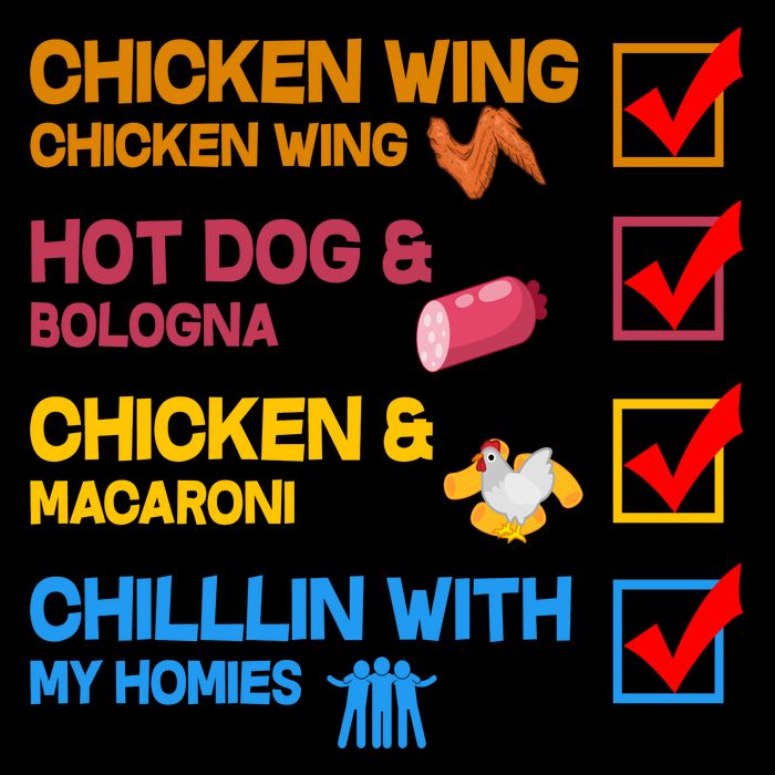 Chicken Wing Hot Dog Macaroni Chillin With My Homies Flatbill Hat