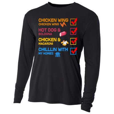 Chicken Wing Hot Dog Macaroni Chillin With My Homies Cooling Performance Long Sleeve Crew