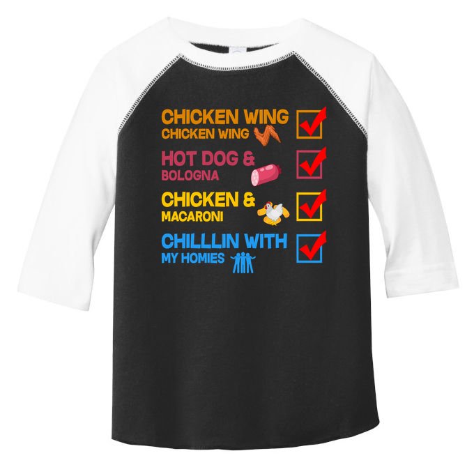 Chicken Wing Hot Dog Macaroni Chillin With My Homies Toddler Fine Jersey T-Shirt