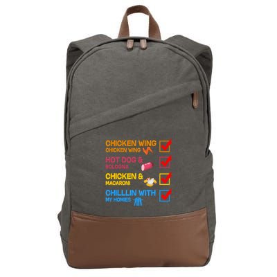 Chicken Wing Hot Dog Macaroni Chillin With My Homies Cotton Canvas Backpack