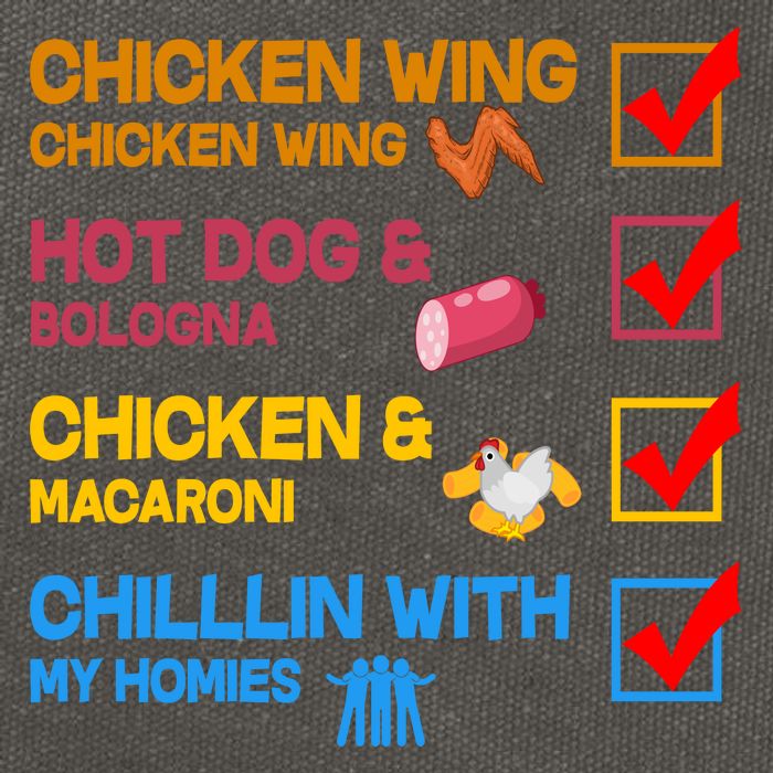 Chicken Wing Hot Dog Macaroni Chillin With My Homies Cotton Canvas Backpack
