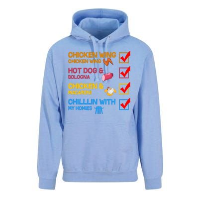 Chicken Wing Hot Dog Macaroni Chillin With My Homies Unisex Surf Hoodie