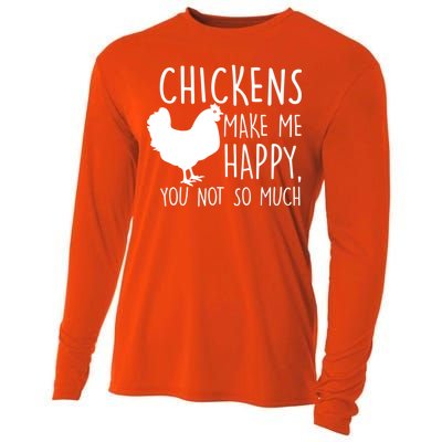 Chickens Make Me Happy, You Not So Much Funny Cooling Performance Long Sleeve Crew