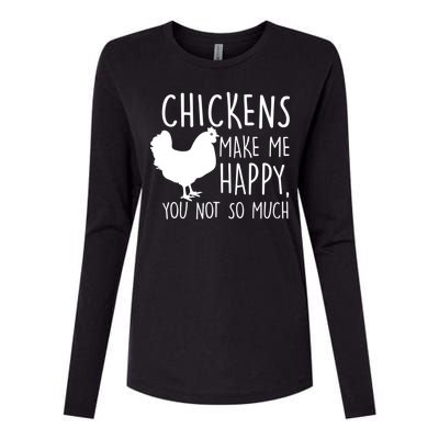 Chickens Make Me Happy, You Not So Much Funny Womens Cotton Relaxed Long Sleeve T-Shirt