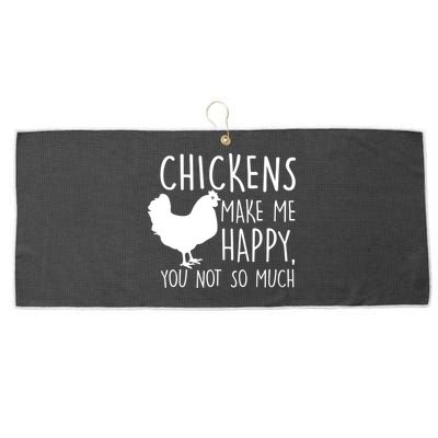 Chickens Make Me Happy, You Not So Much Funny Large Microfiber Waffle Golf Towel