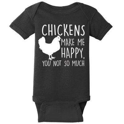 Chickens Make Me Happy, You Not So Much Funny Baby Bodysuit
