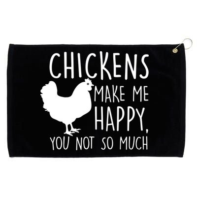 Chickens Make Me Happy, You Not So Much Funny Grommeted Golf Towel