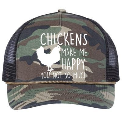 Chickens Make Me Happy, You Not So Much Funny Retro Rope Trucker Hat Cap