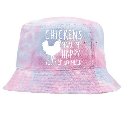 Chickens Make Me Happy, You Not So Much Funny Tie-Dyed Bucket Hat