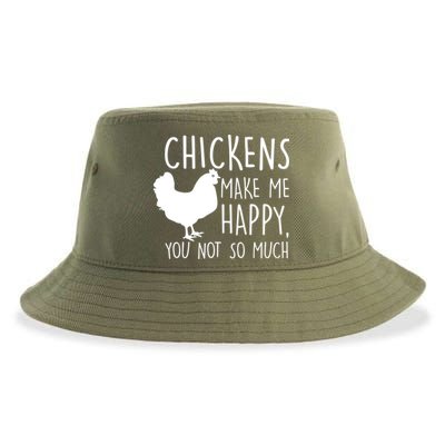 Chickens Make Me Happy, You Not So Much Funny Sustainable Bucket Hat