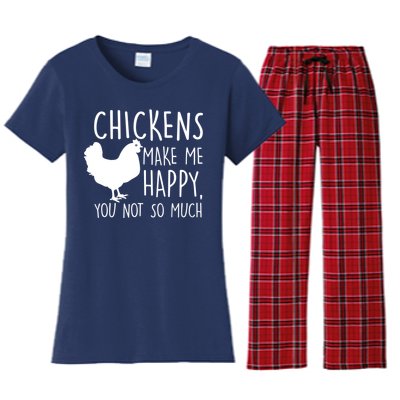 Chickens Make Me Happy, You Not So Much Funny Women's Flannel Pajama Set