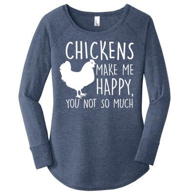 Chickens Make Me Happy, You Not So Much Funny Women's Perfect Tri Tunic Long Sleeve Shirt