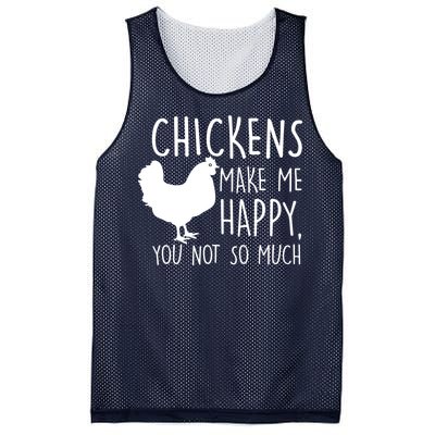 Chickens Make Me Happy, You Not So Much Funny Mesh Reversible Basketball Jersey Tank