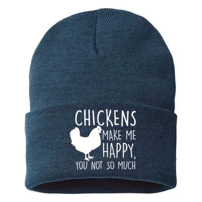 Chickens Make Me Happy, You Not So Much Funny Sustainable Knit Beanie