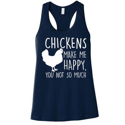 Chickens Make Me Happy, You Not So Much Funny Women's Racerback Tank