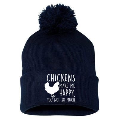 Chickens Make Me Happy, You Not So Much Funny Pom Pom 12in Knit Beanie