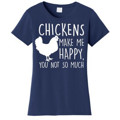 Chickens Make Me Happy, You Not So Much Funny Women's T-Shirt