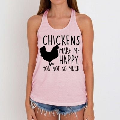 Chickens Make Me Happy, You Not So Much Funny Women's Knotted Racerback Tank