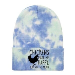 Chickens Make Me Happy, You Not So Much Funny Tie Dye 12in Knit Beanie