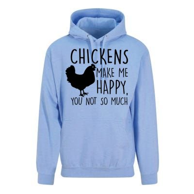 Chickens Make Me Happy, You Not So Much Funny Unisex Surf Hoodie