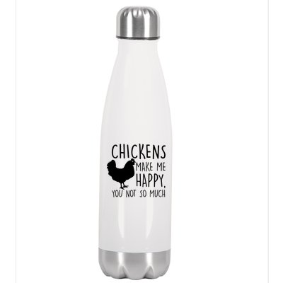 Chickens Make Me Happy, You Not So Much Funny Stainless Steel Insulated Water Bottle