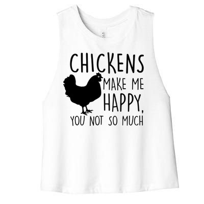 Chickens Make Me Happy, You Not So Much Funny Women's Racerback Cropped Tank