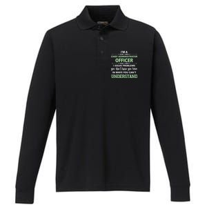 Chief Administrator Officer  Performance Long Sleeve Polo