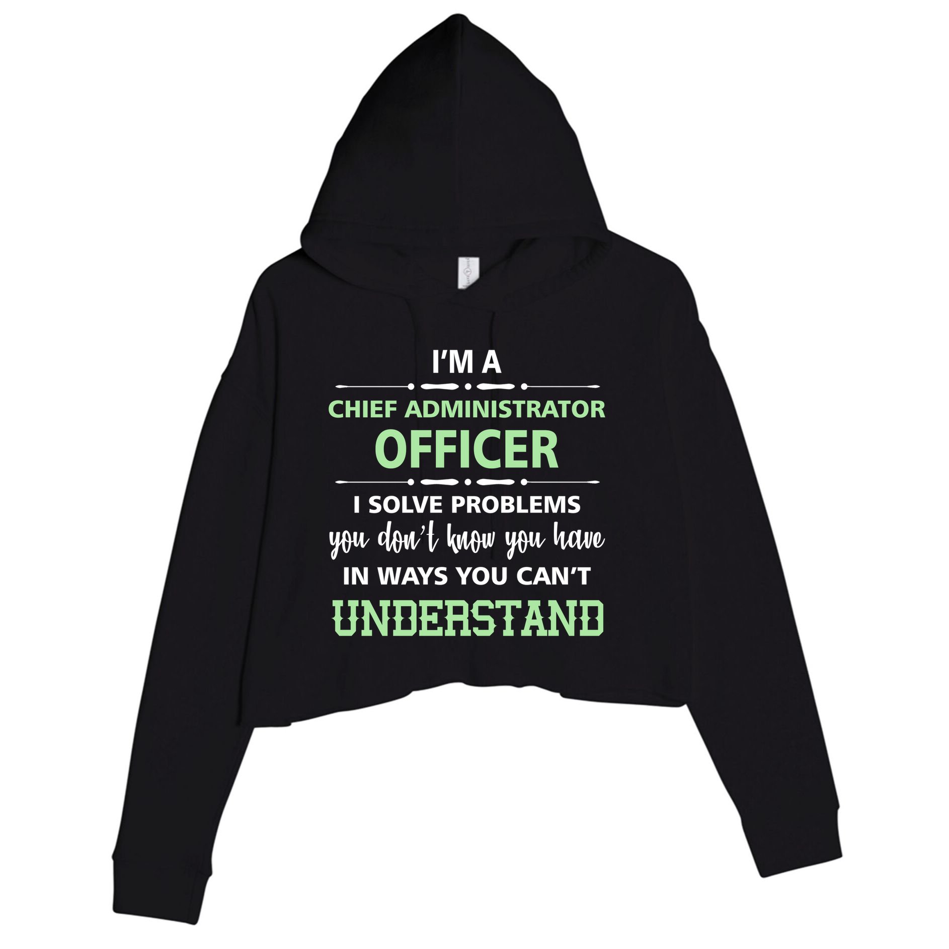 Chief Administrator Officer  Crop Fleece Hoodie