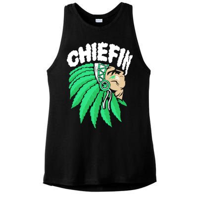 Chiefin Smoke Weed Native American Ladies PosiCharge Tri-Blend Wicking Tank