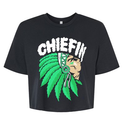 Chiefin Smoke Weed Native American Bella+Canvas Jersey Crop Tee