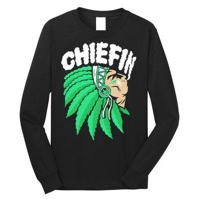 Chiefin Smoke Weed Native American Long Sleeve Shirt