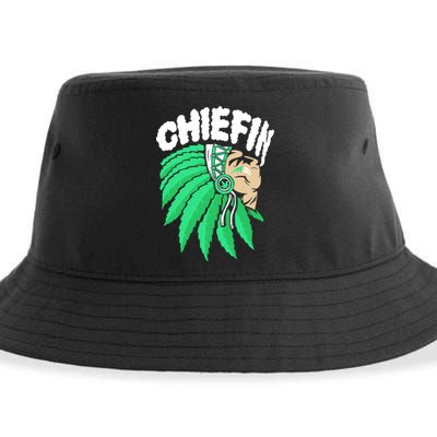 Chiefin Smoke Weed Native American Sustainable Bucket Hat