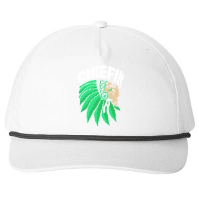 Chiefin Smoke Weed Native American Snapback Five-Panel Rope Hat