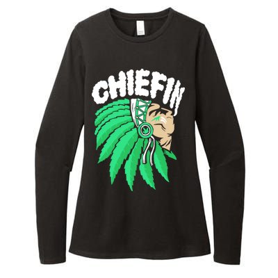 Chiefin Smoke Weed Native American Womens CVC Long Sleeve Shirt