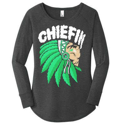 Chiefin Smoke Weed Native American Women's Perfect Tri Tunic Long Sleeve Shirt