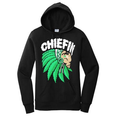 Chiefin Smoke Weed Native American Women's Pullover Hoodie