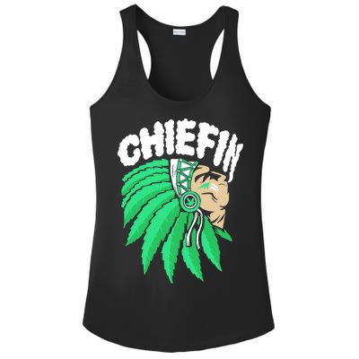 Chiefin Smoke Weed Native American Ladies PosiCharge Competitor Racerback Tank