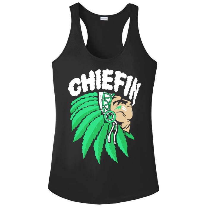 Chiefin Smoke Weed Native American Ladies PosiCharge Competitor Racerback Tank