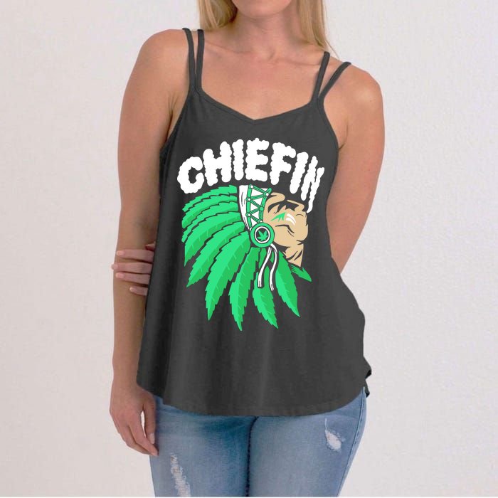 Chiefin Smoke Weed Native American Women's Strappy Tank