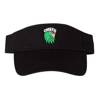 Chiefin Smoke Weed Native American Valucap Bio-Washed Visor