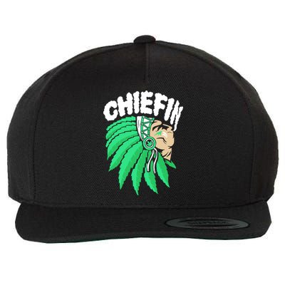 Chiefin Smoke Weed Native American Wool Snapback Cap