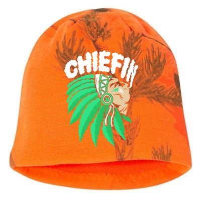 Chiefin Smoke Weed Native American Kati - Camo Knit Beanie