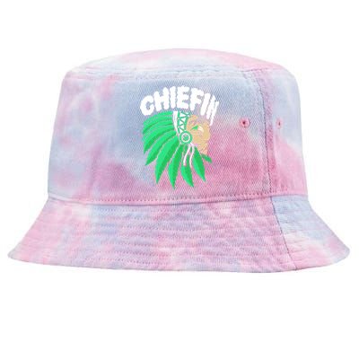 Chiefin Smoke Weed Native American Tie-Dyed Bucket Hat