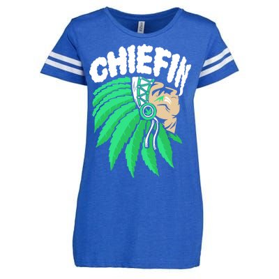 Chiefin Smoke Weed Native American Enza Ladies Jersey Football T-Shirt