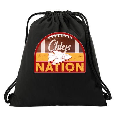 Chiefs Nation Football Drawstring Bag