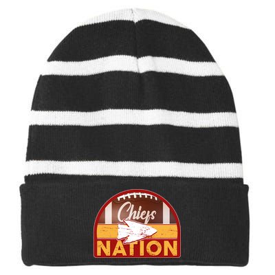 Chiefs Nation Football Striped Beanie with Solid Band