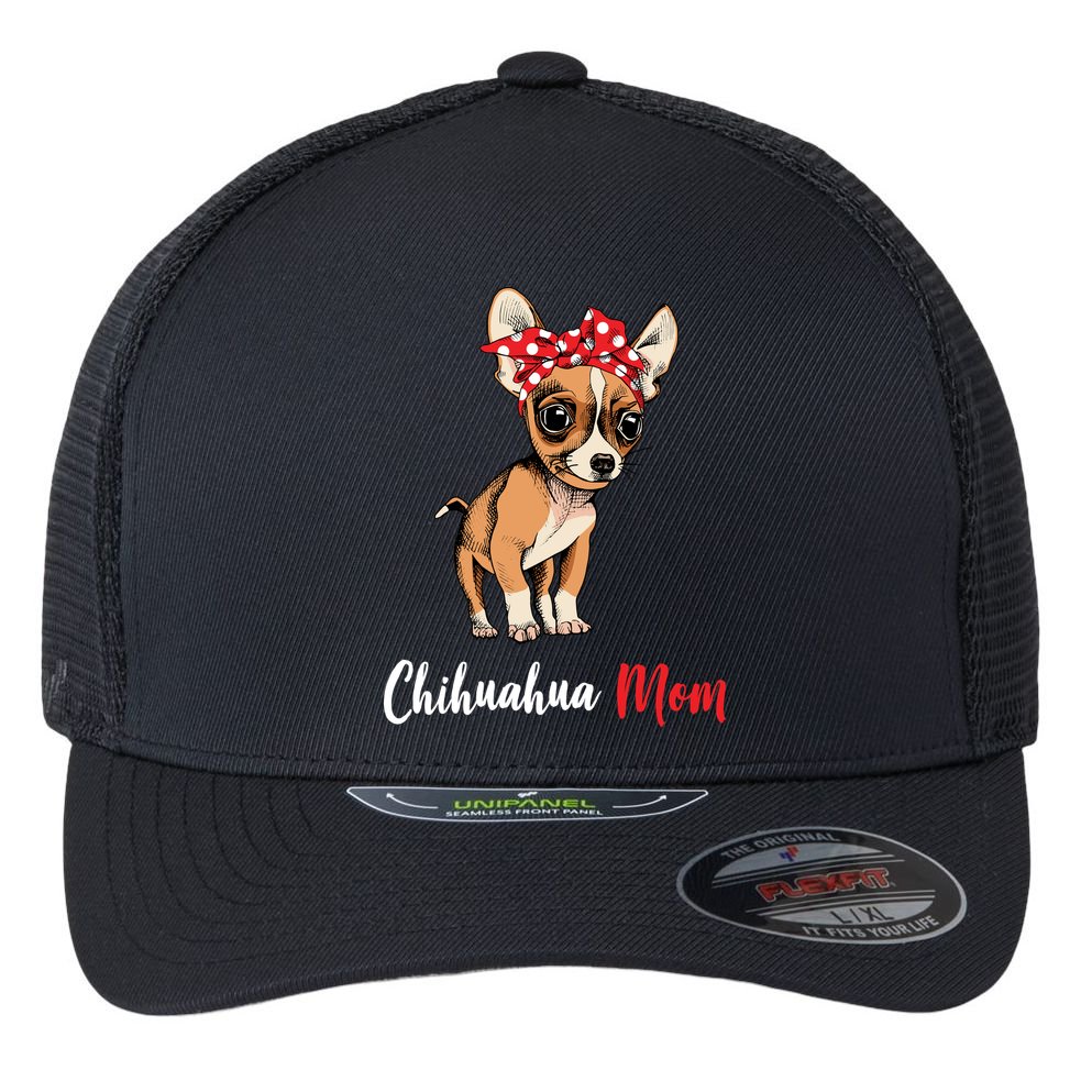 Chihuahua Mom Flexfit Unipanel Trucker Cap