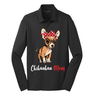 Chihuahua Mom Silk Touch Performance Long Sleeve Polo