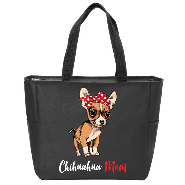 Chihuahua Mom Zip Tote Bag
